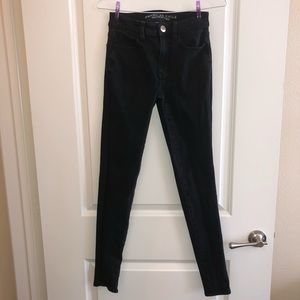 American Eagle Black Hi Rise Jegging Size 0 Long